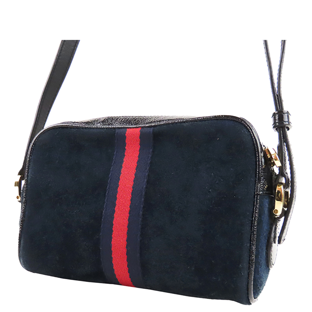 

Gucci Black Suede and Leather Ophidia Mini Crossbody Bag
