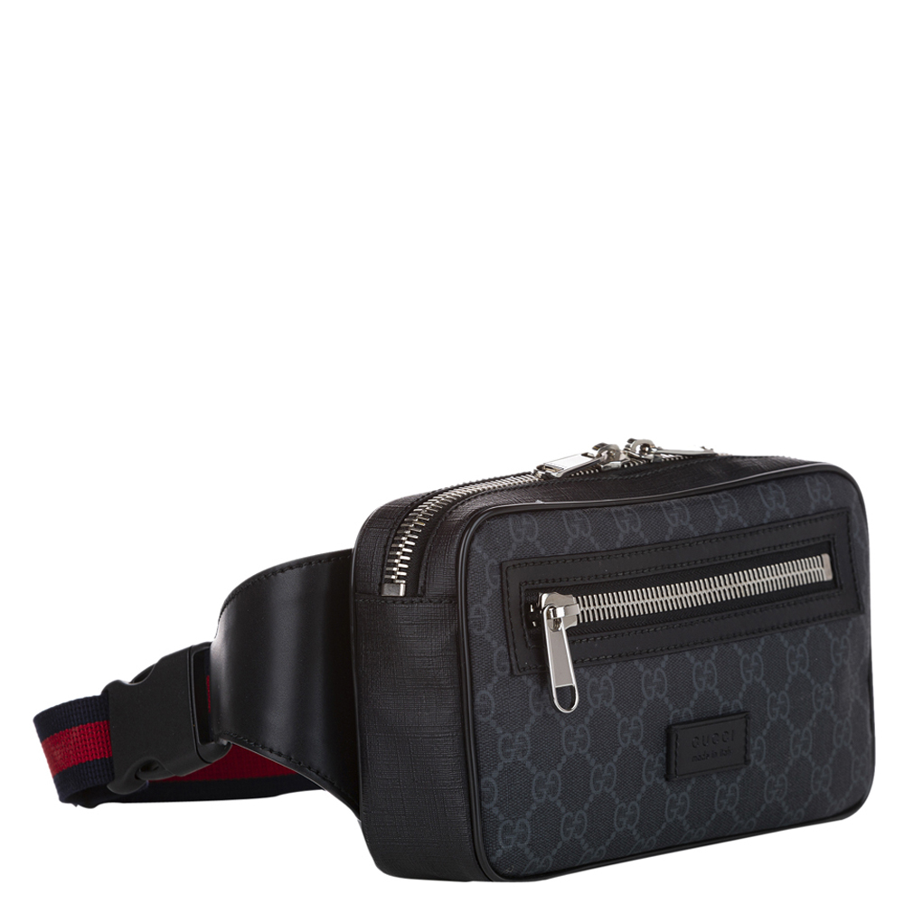 

Gucci Black GG Supreme Canvas Web Belt Bag