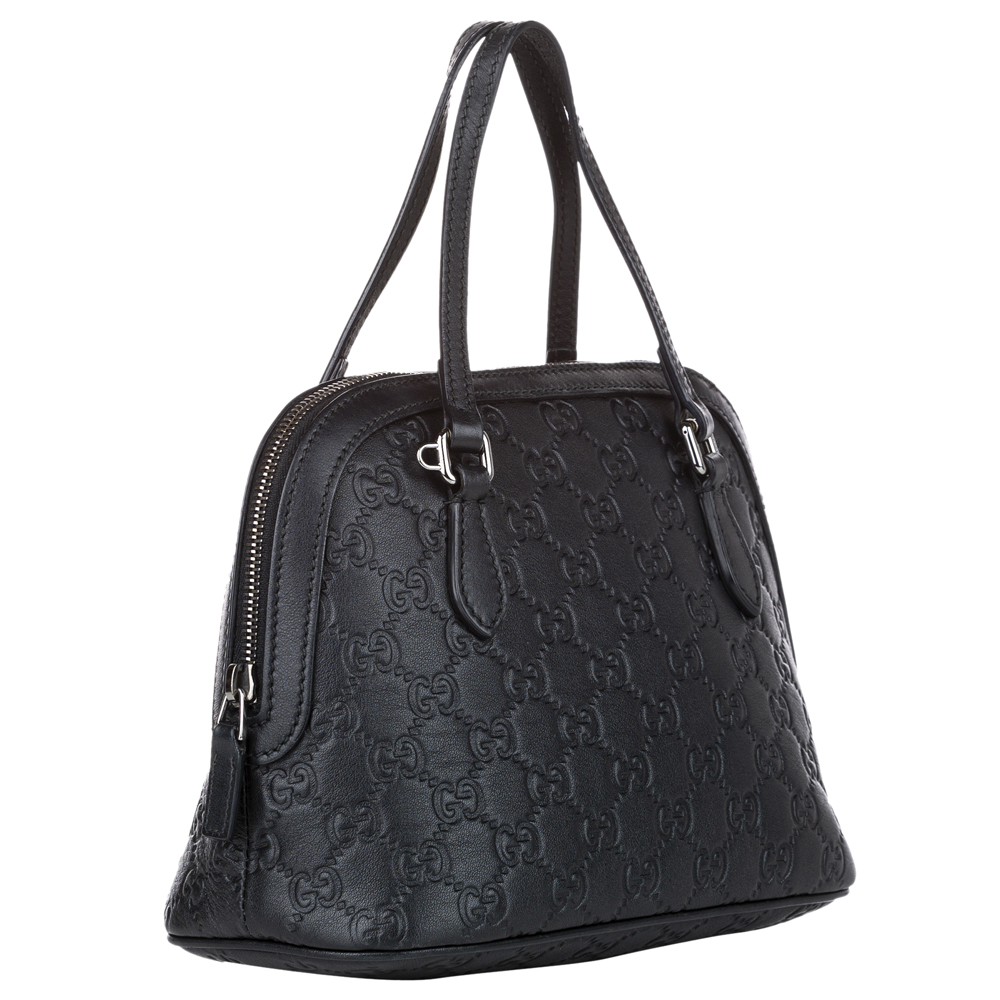 

Gucci Black Guccissima Leather Dome Satchel Bag