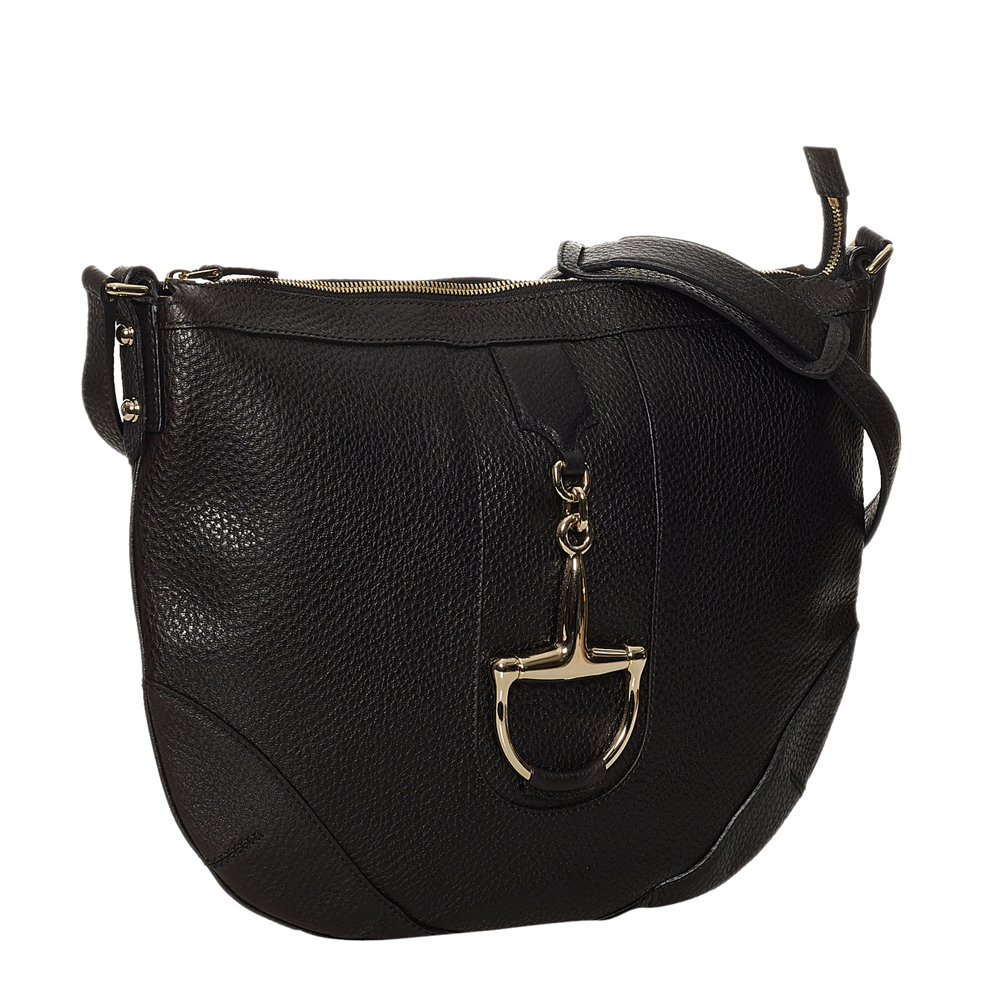

Gucci Black Leather Horsebit Shoulder Bag