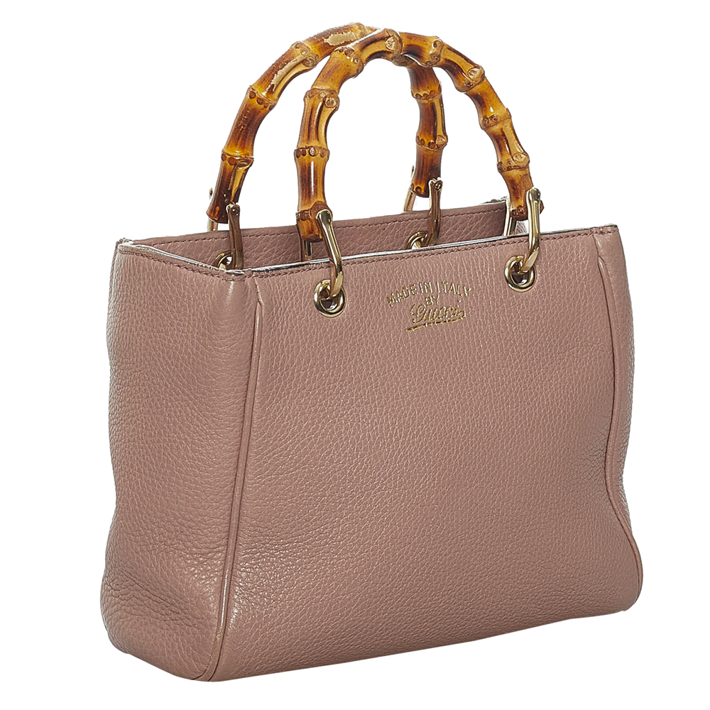 

Gucci Brown Leather Bamboo Shopper Small Bag