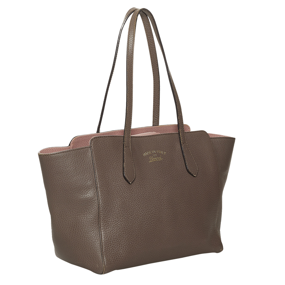 

Gucci Brown Leather Swing Satchel Bag