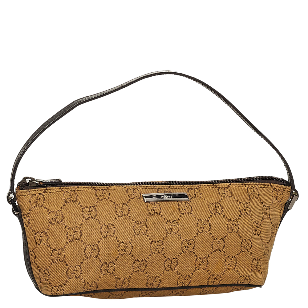 

Gucci Brown GG Canvas Fabric Boat Shoulder Bag