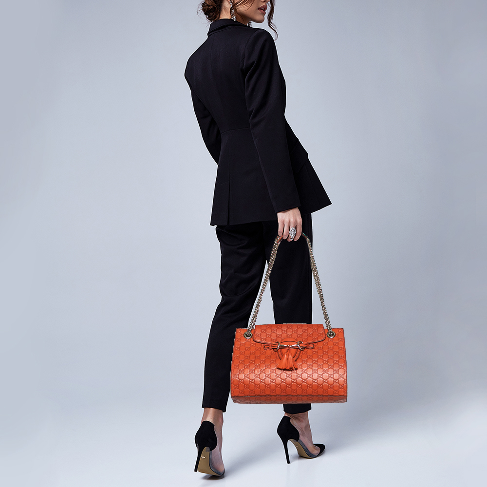 

Gucci Burnt Orange Guccissima Leather Large Emily Chain Shoulder Bag