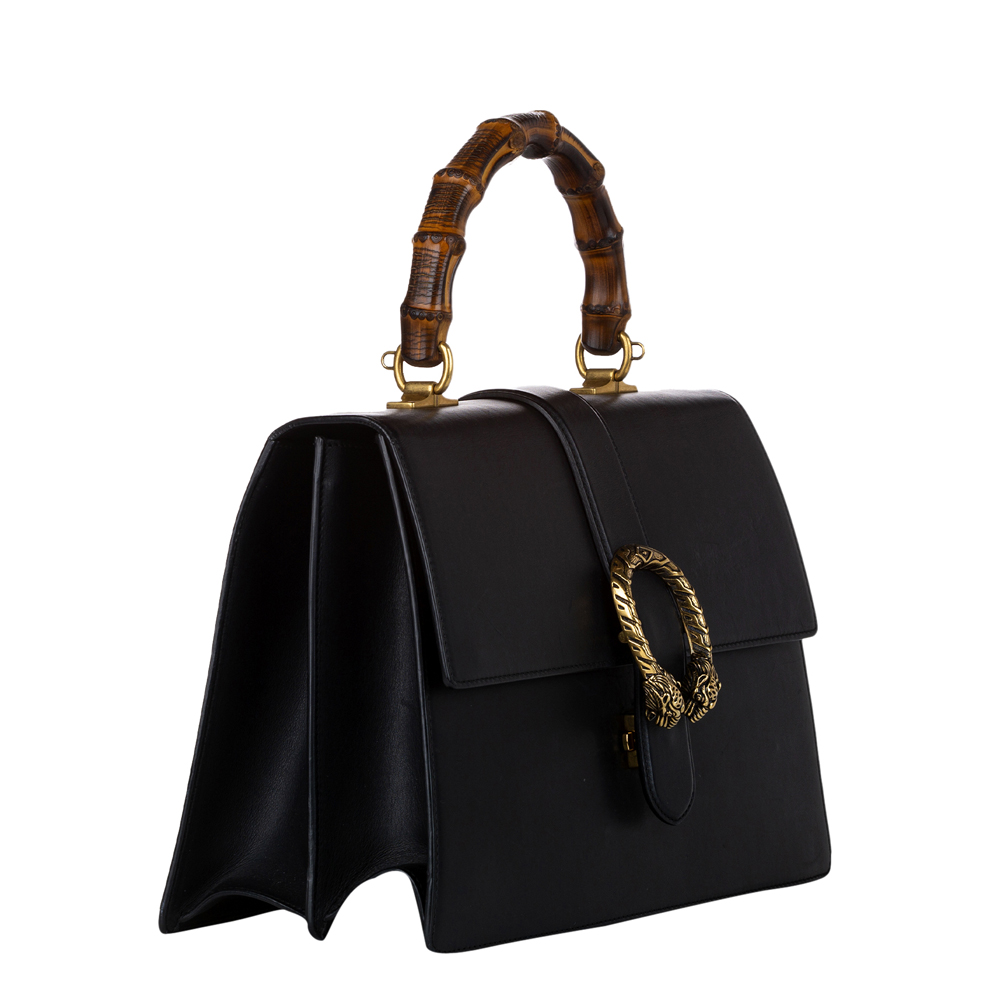 

Gucci Black Bamboo Dionysus Leather Large Top Handle Bag