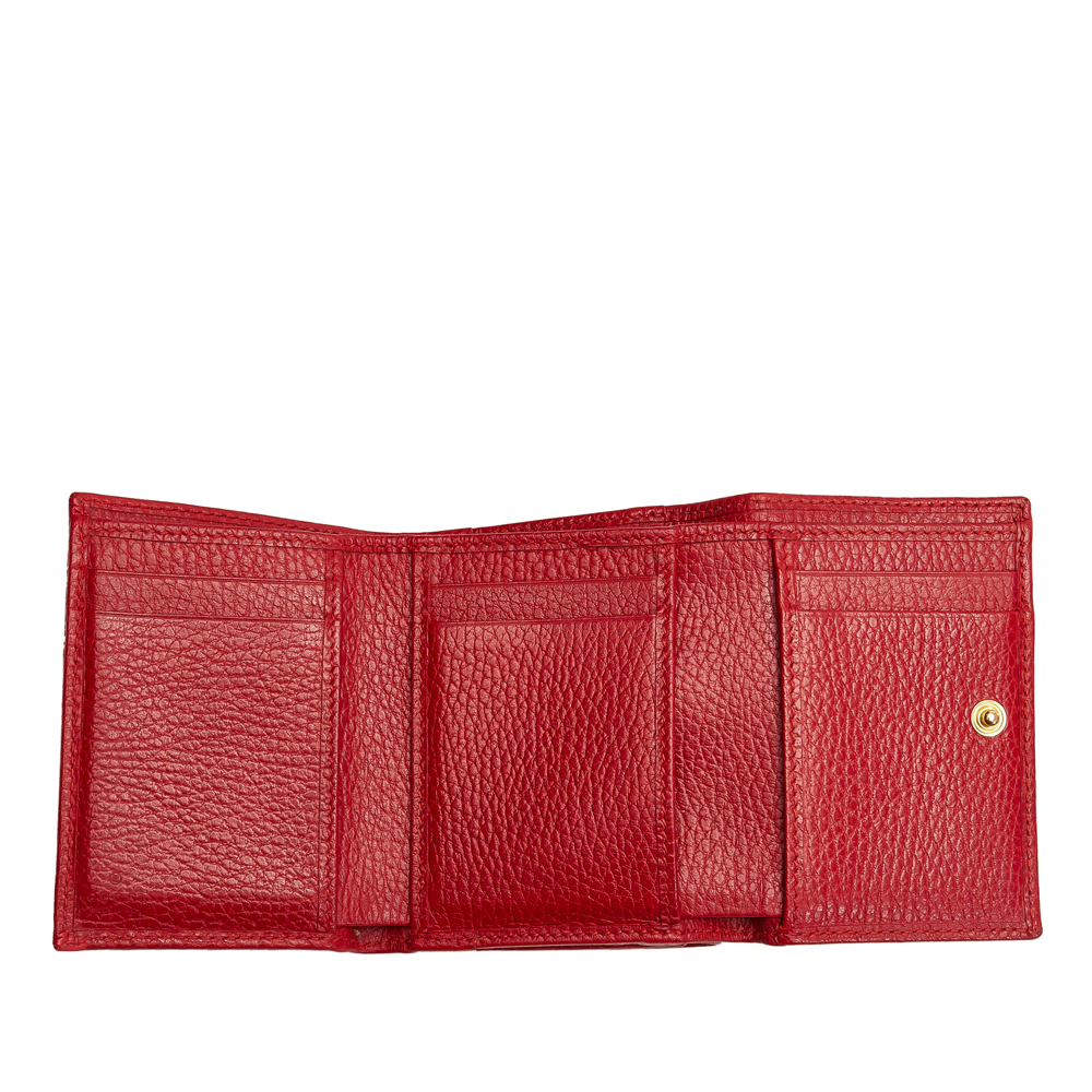 

Gucci Red Leather GG Marmont Small Wallet