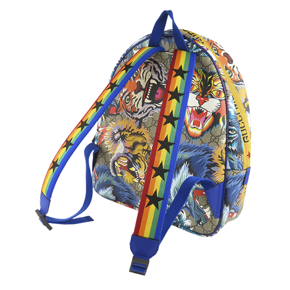 

Gucci Beige Multicolor GG Supreme Canvas Animal Face Backpack