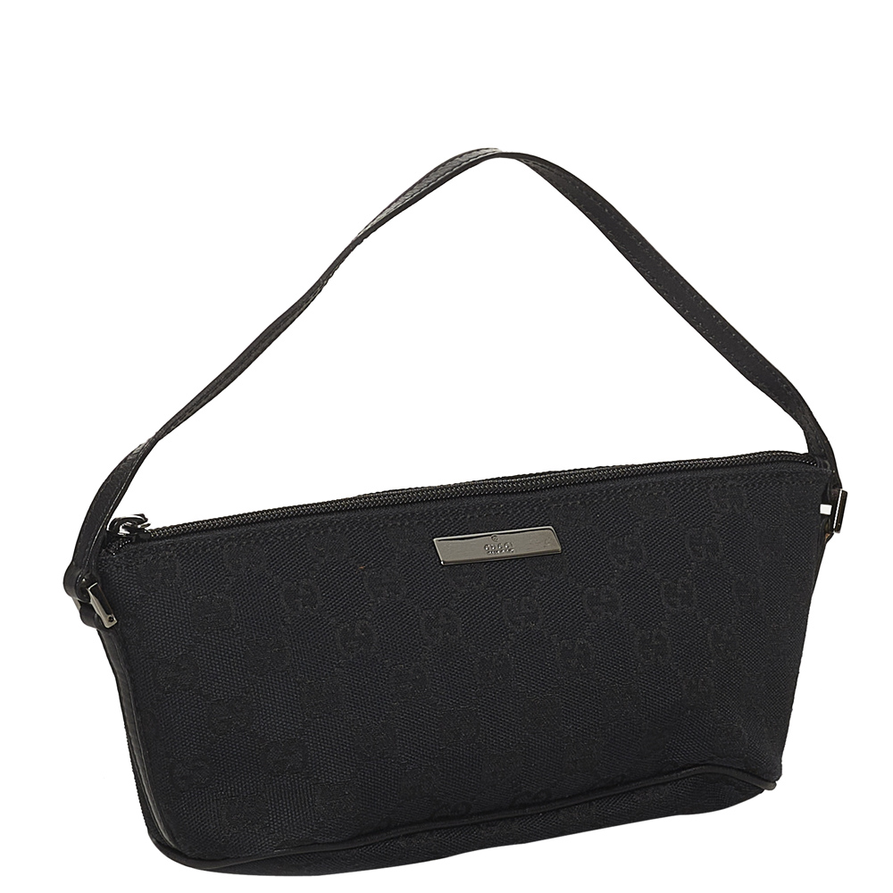 

Gucci Black GG Canvas Fabric Boat Shoulder Bag