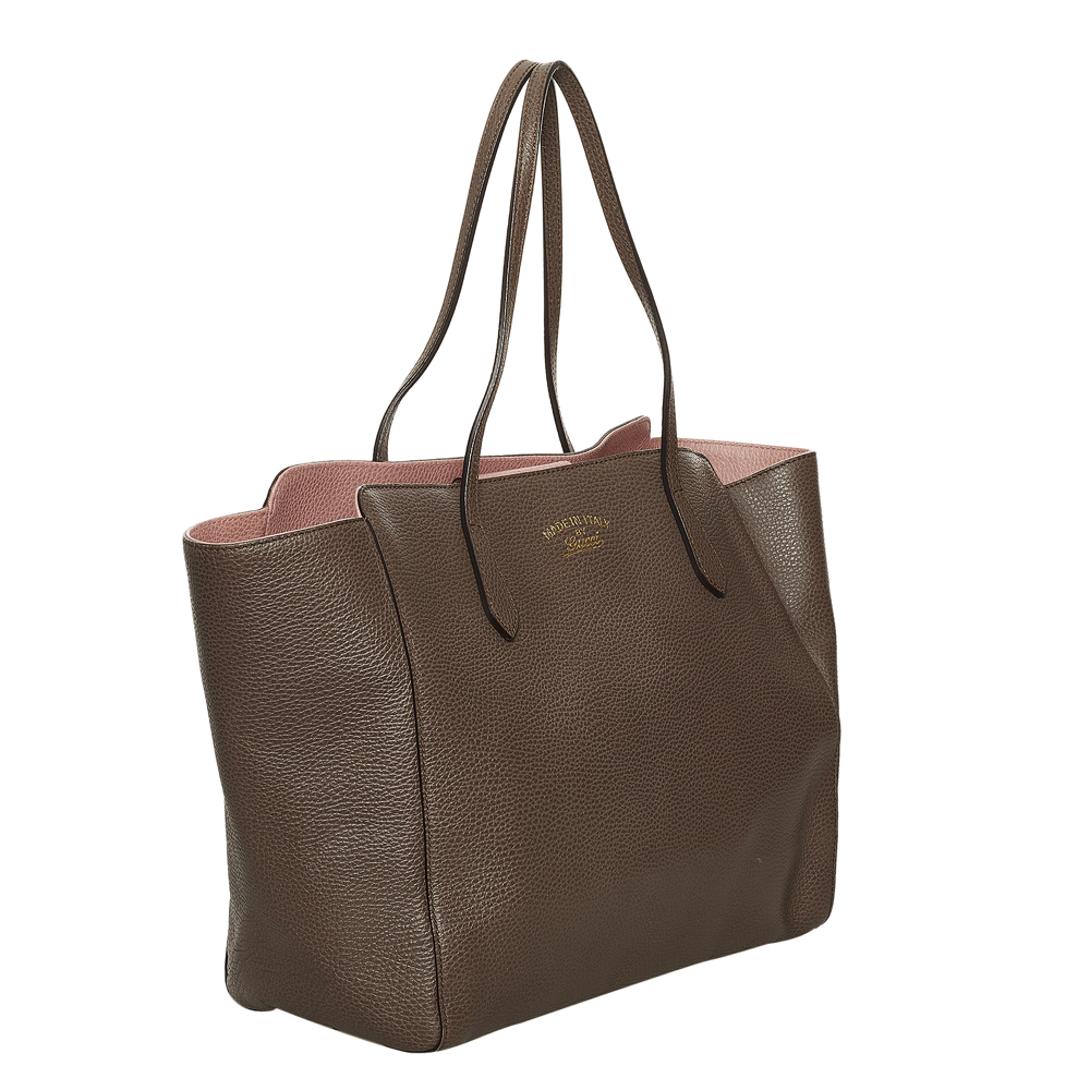 

Gucci Brown Leather Swing Tote Bag