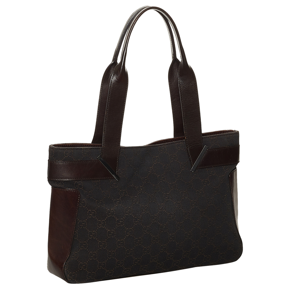 

Gucci Black/Brown GG Canvas Fabric Shoulder Bag