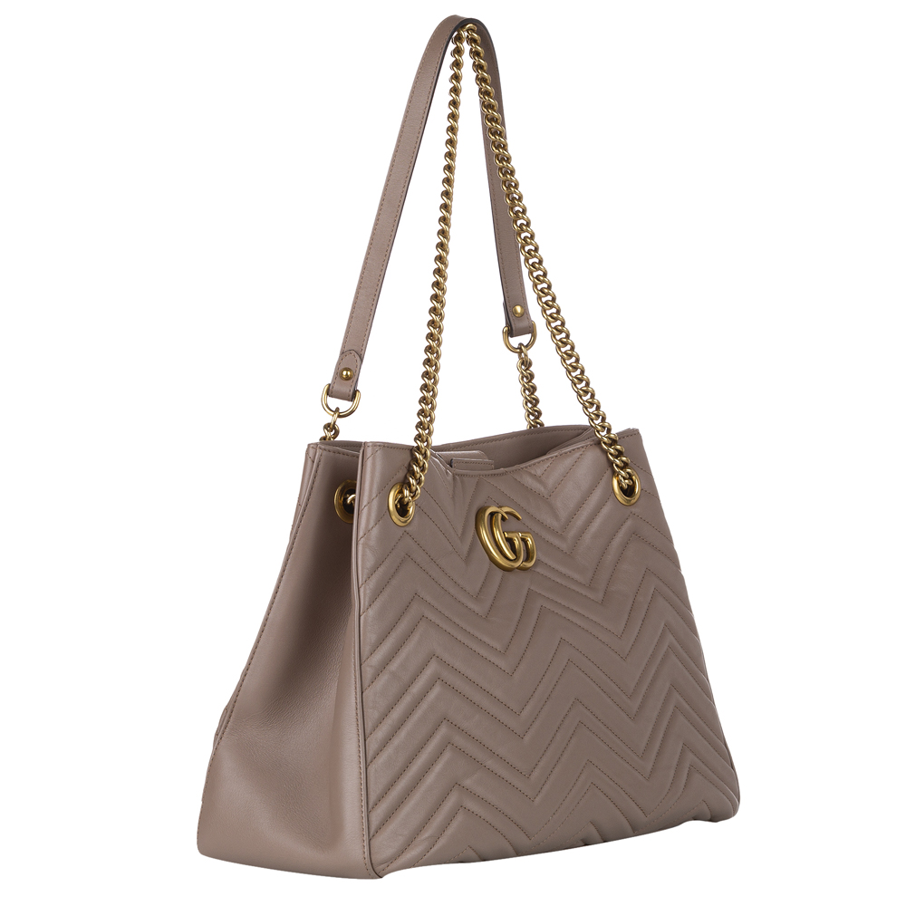 

Gucci Pink Matelasse Leather GG Marmont Tote Bag