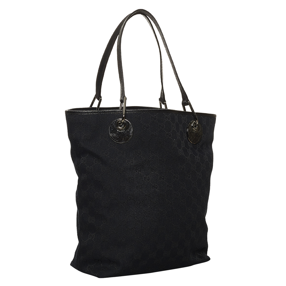 

Gucci Black GG Canvas Fabric Eclipse Shoulder Bag