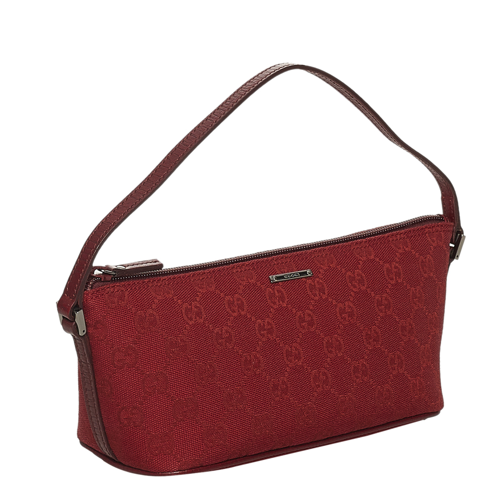 

Gucci Red Canvas Fabric Boat Shoulder Bag