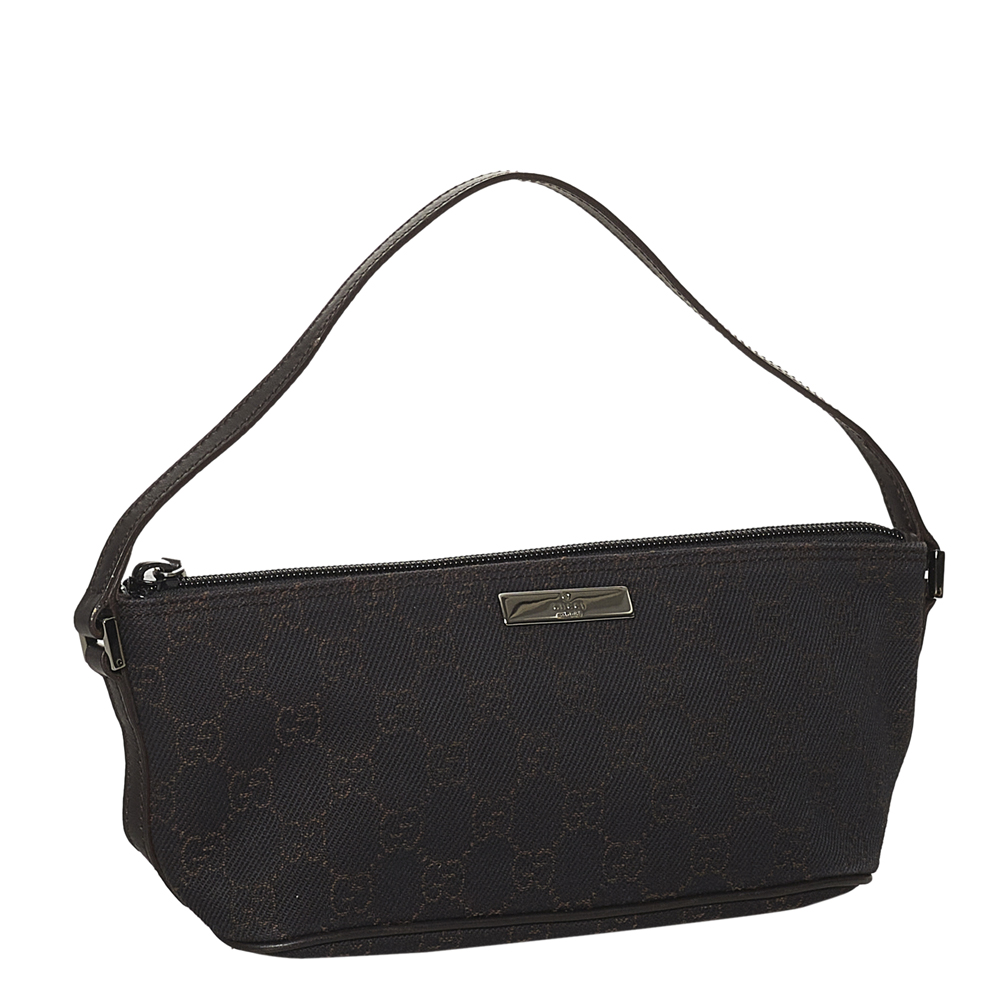 

Gucci Black Canvas Fabric Boat Shoulder Bag