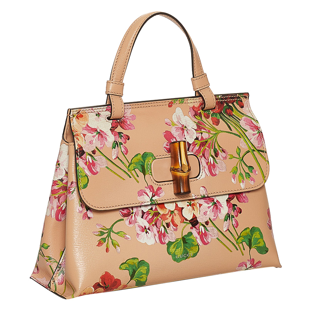

Gucci Multicolor Leather Bamboo Daily Blooms Satchel Bag
