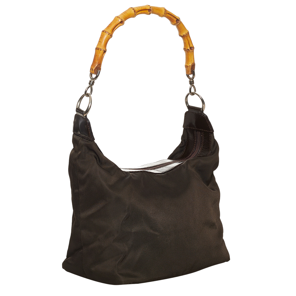 

Gucci Black Nylon Bamboo Shoulder Bag