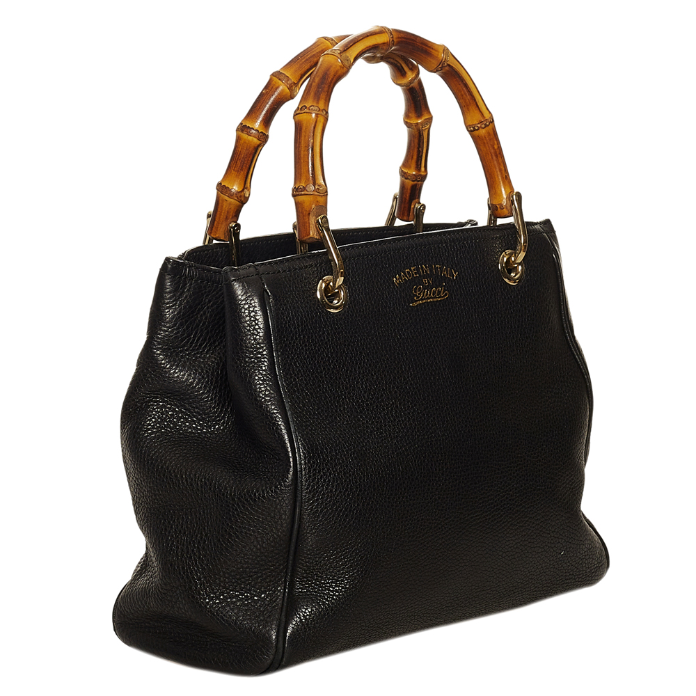 

Gucci black Leather Bamboo Shopper Small bag