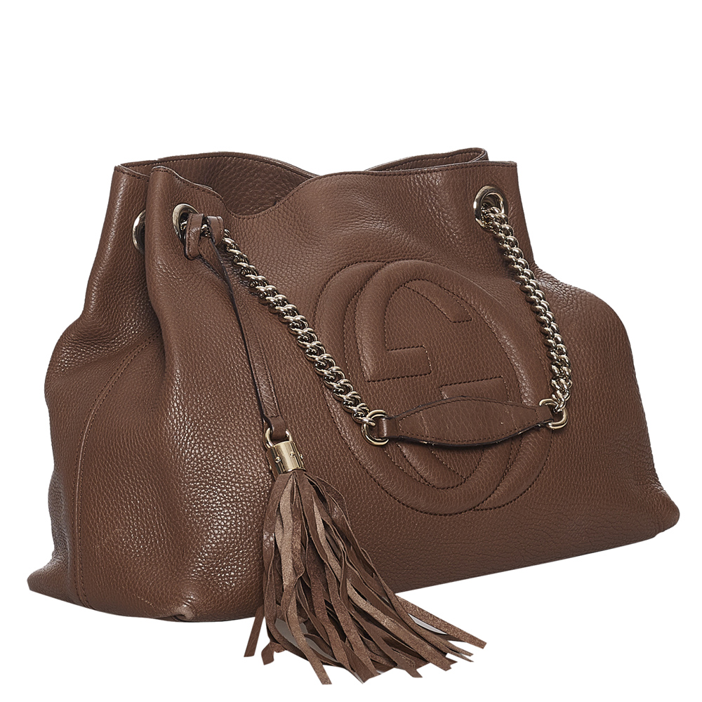 

Gucci Brown Leather Soho Chain Shoulder Bag