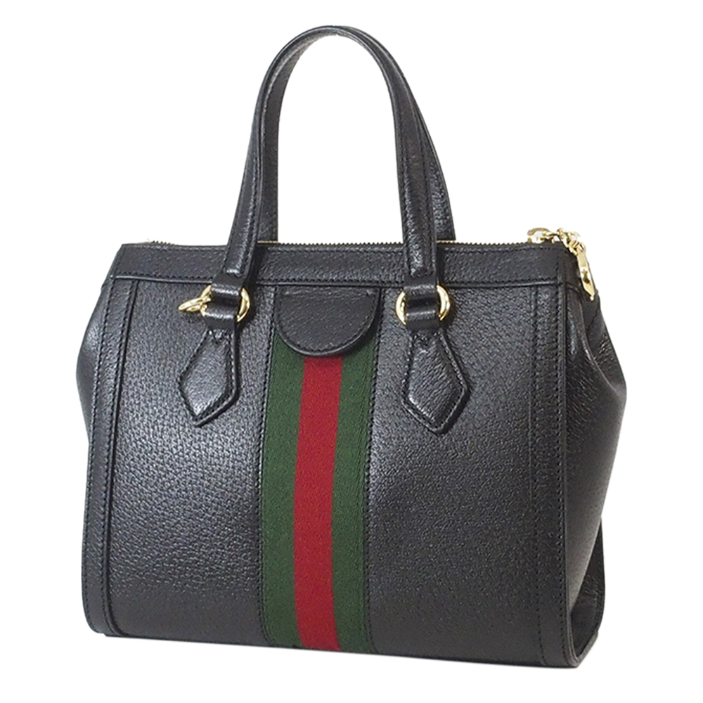 

Gucci Black Leather Ophidia Top Handle Bag