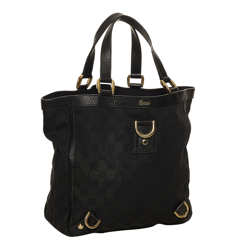 

Gucci Black GG Canvas Fabric Abbey D-Ring Tote Bag