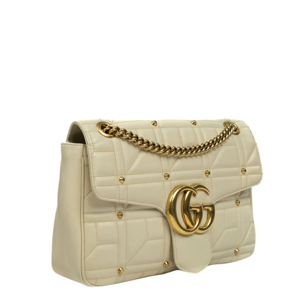 

Gucci Beige Leather Re-Edition GG Marmont Bag