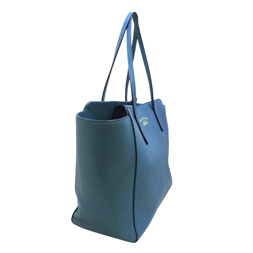 

Gucci Blue Leather Swing Tote Bag