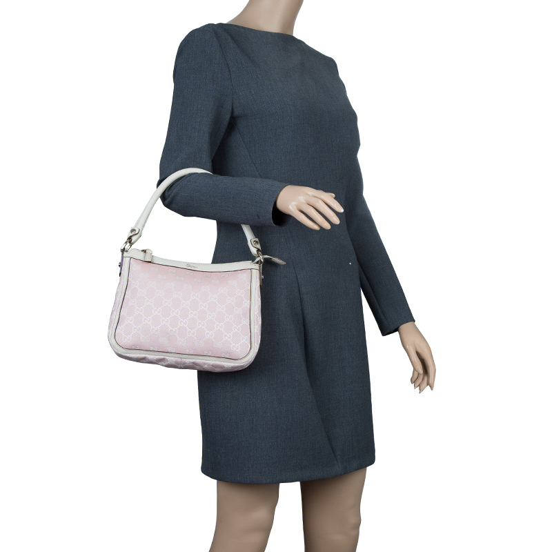 

Gucci Pink/White GG Canvas Shoulder Bag