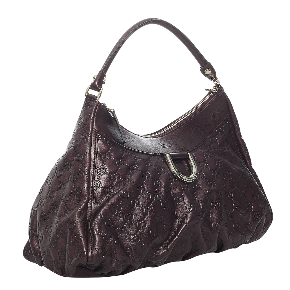 

Gucci Purple Calf Leather Guccissima Abbey D-Ring Shoulder Bag