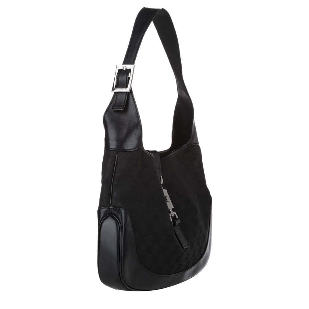 

Gucci Black GG Canvas Jackie O Hobo Bag