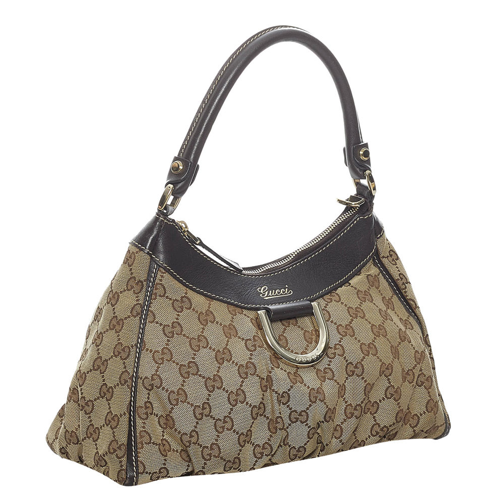

Gucci Brown/Beige GG Canvas Fabric Abbey D-Ring Shoulder Bag