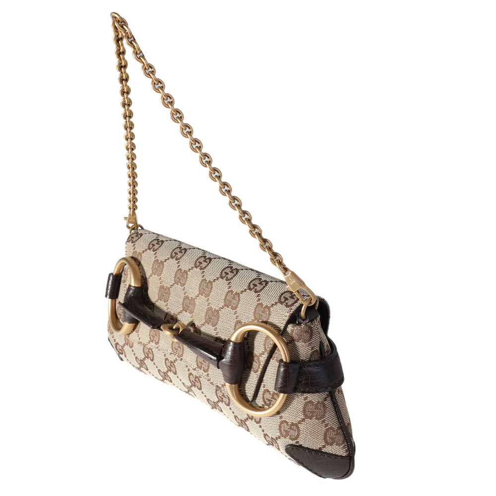 

Gucci Brown/Beige GG Canvas Leather Horsebit Clutch Bag