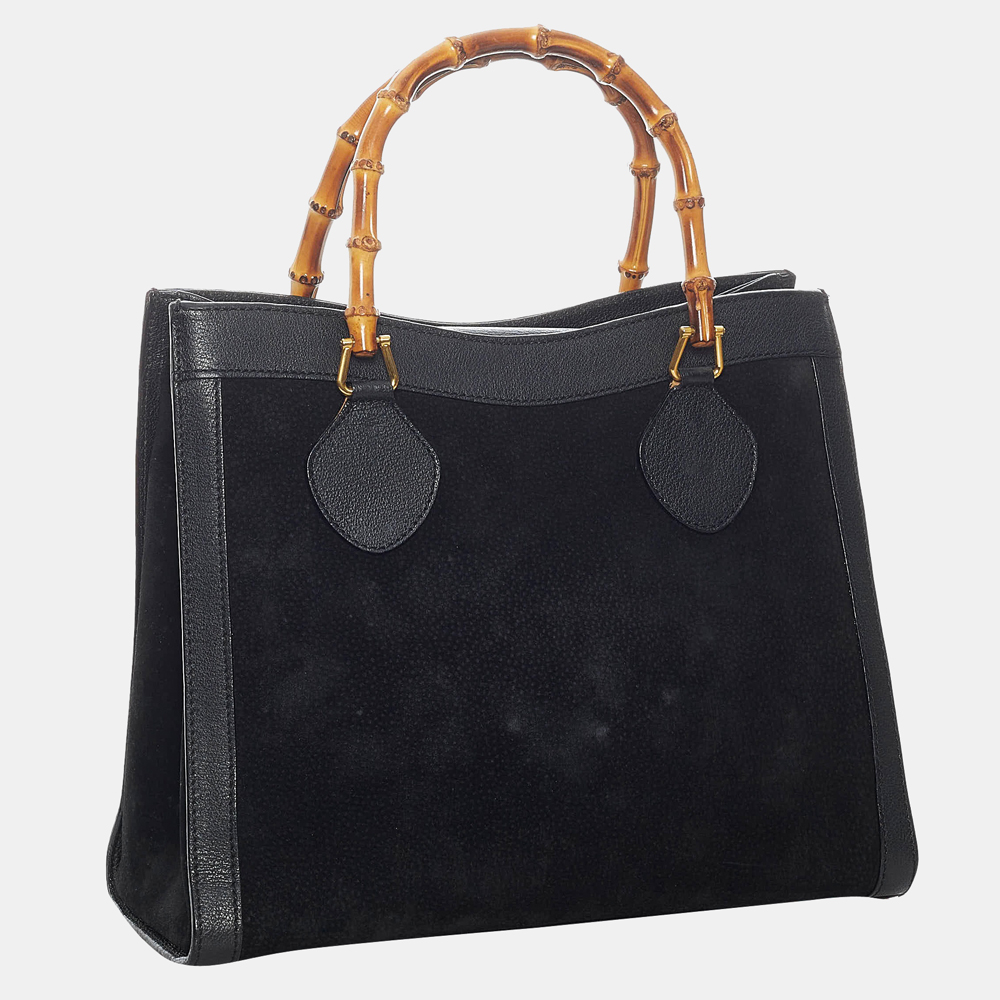 

Gucci Black/Brown Bamboo Suede Handbag
