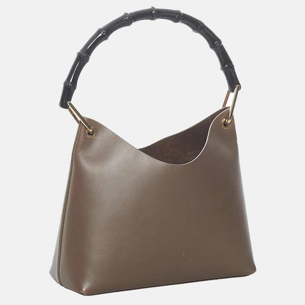 

Gucci Brown Bamboo Leather Shoulder Bag