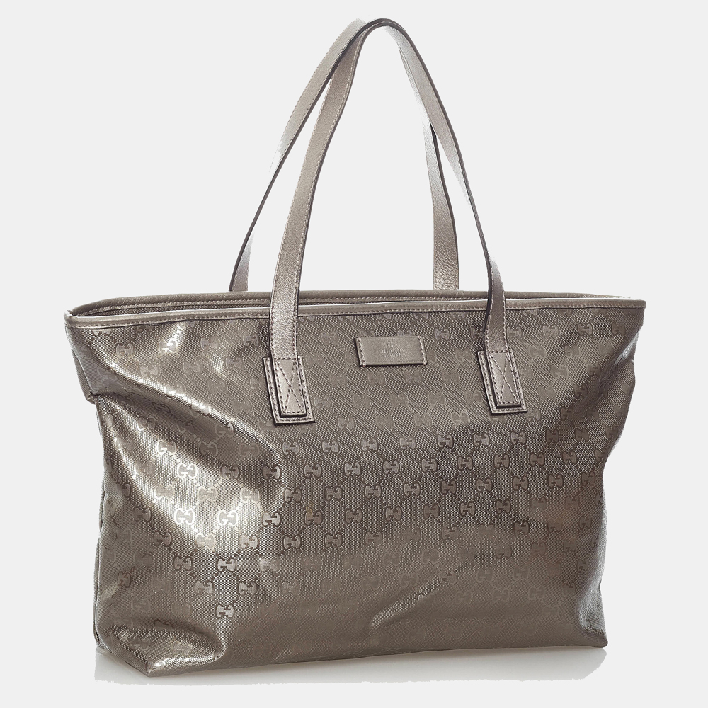 

Gucci Silver GG Imprime Tote Bag