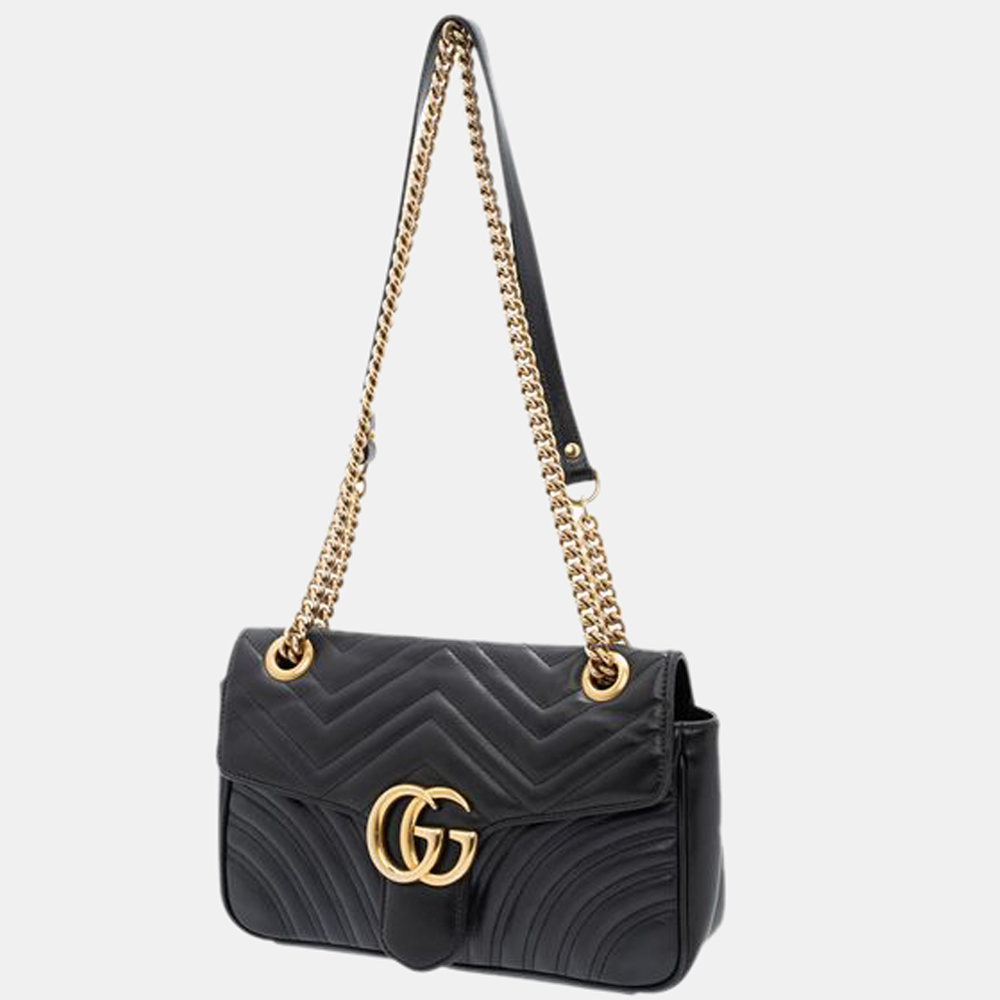 

Gucci Black Calf Leather GG Marmont Matelasse Crossbody Bag