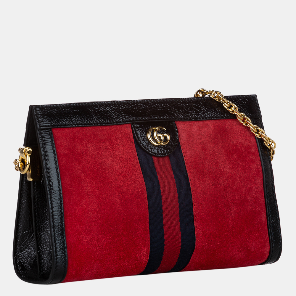 

Gucci Red Small Ophidia Suede Crossbody Bag, Black