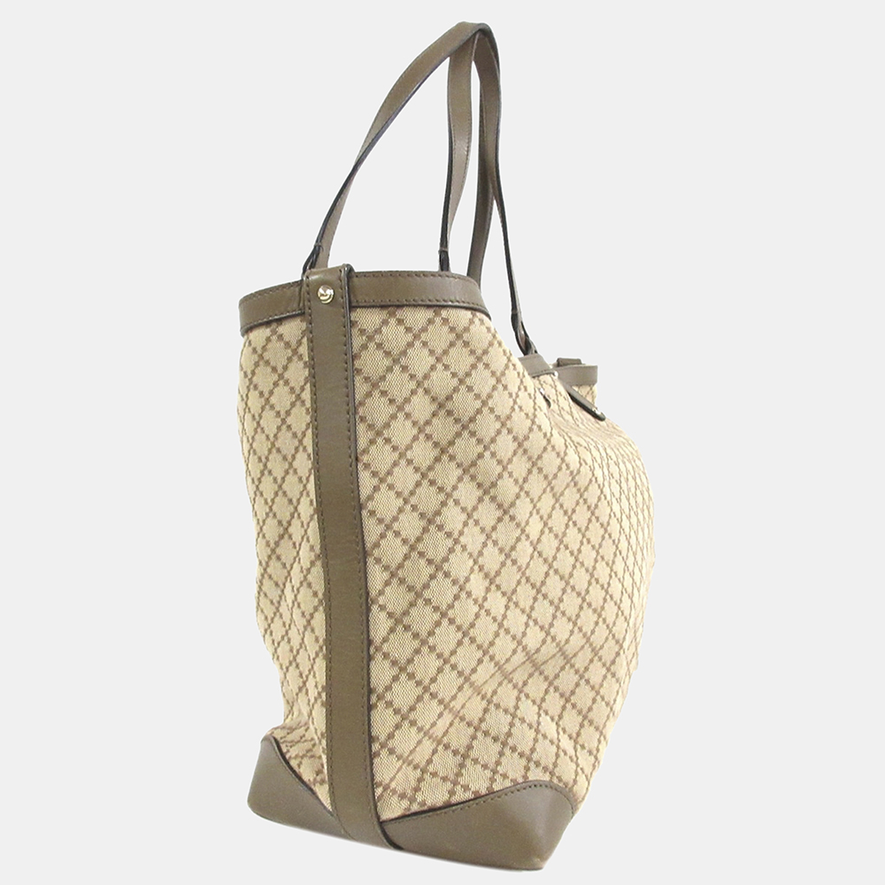 

Gucci Beige/Brown Diamante Craft Canvas Tote Bag