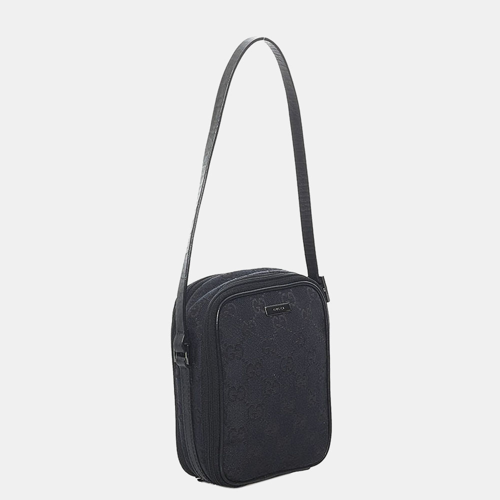 

Gucci Black GG Canvas Fabric Shoulder Bag