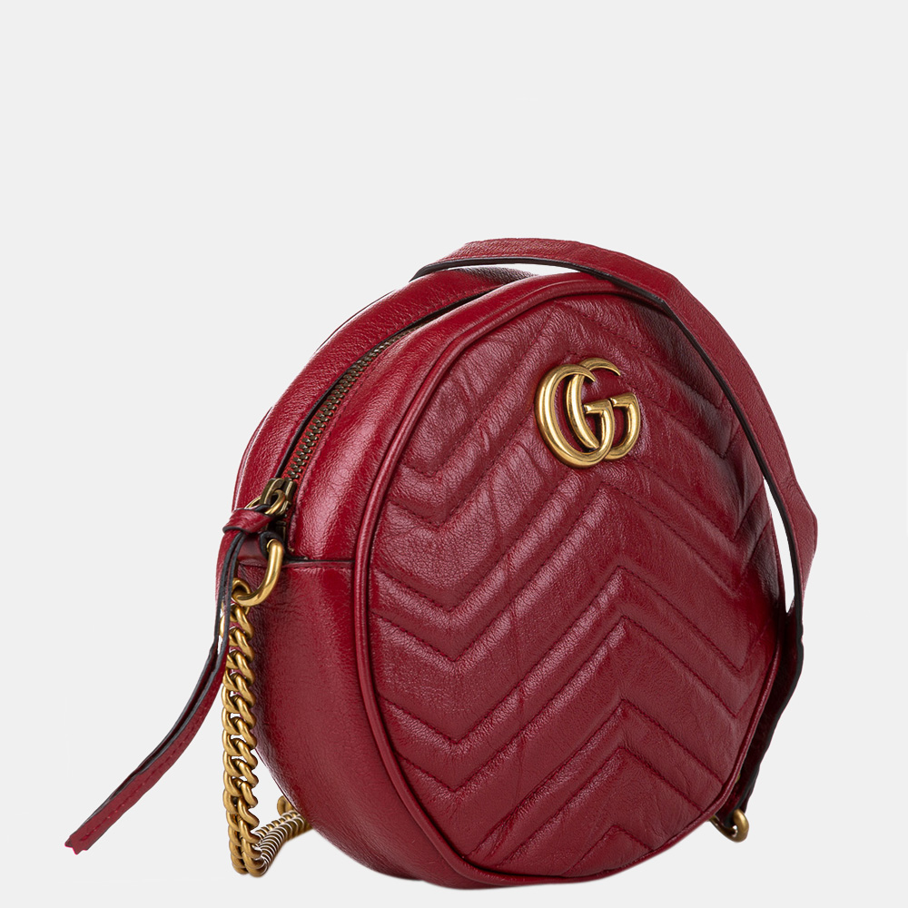 

Gucci Red GG Marmont Round Crossbody Bag