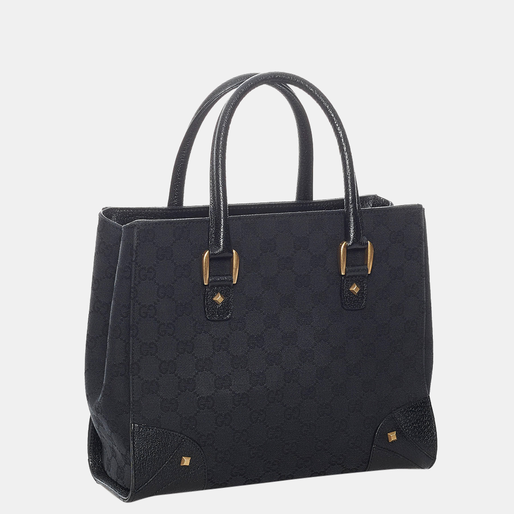 

Gucci Black GG Canvas Nailhead Handbag