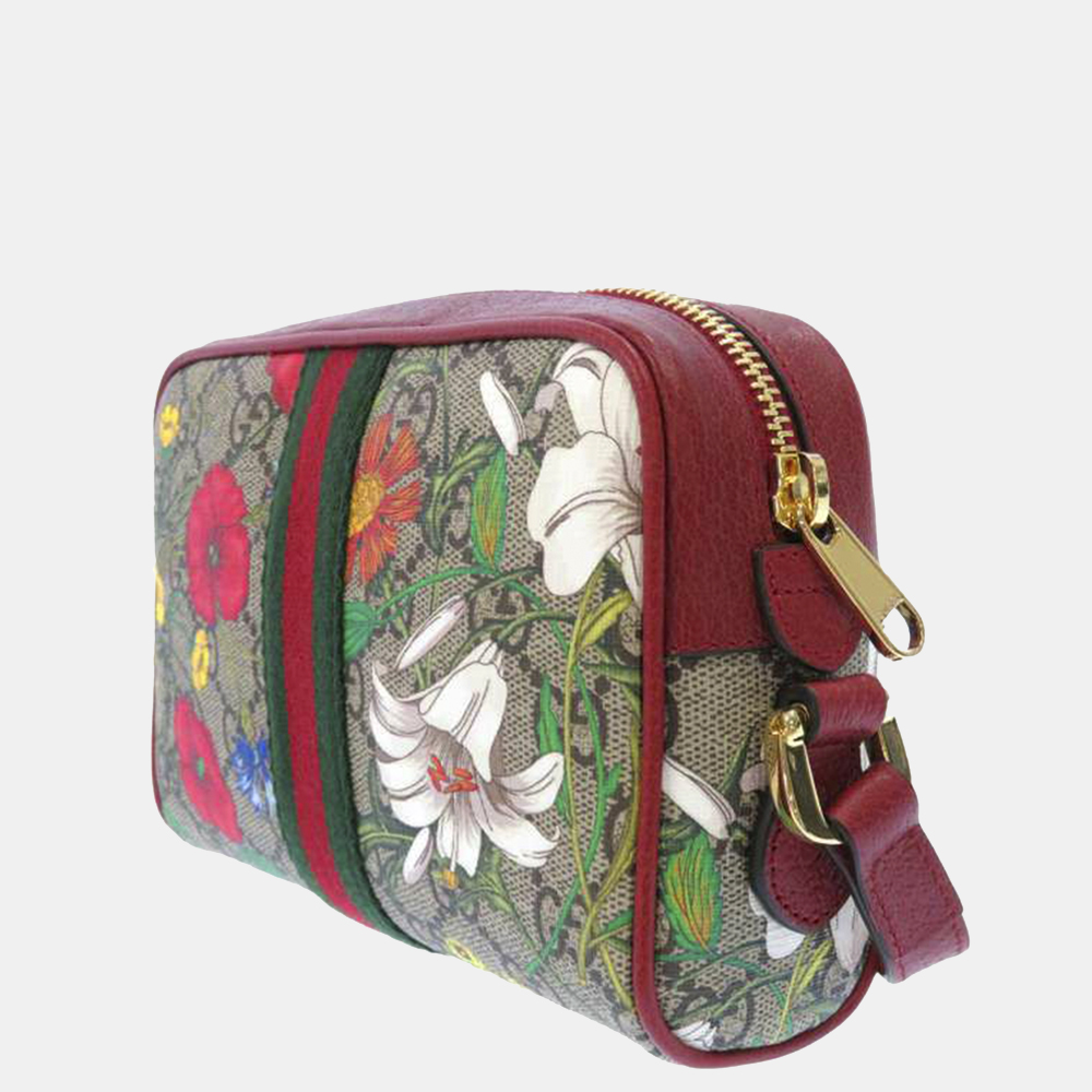 

Gucci Beige/Brown/Multicolor GG Supreme Flora Ophidia Crossbody Bag