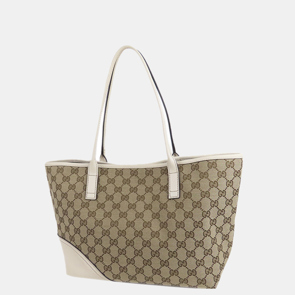

Gucci Beige/Brown/White GG Canvas New Britt Tote Bag
