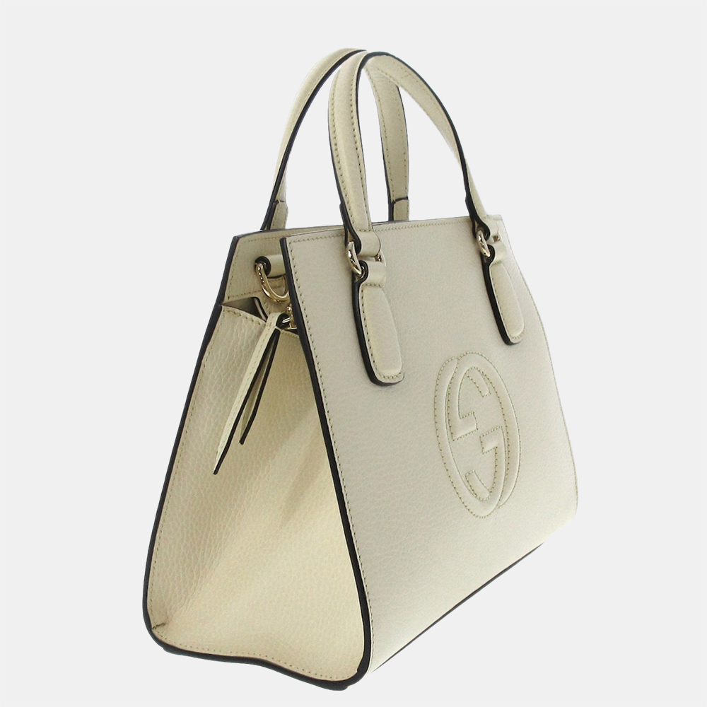 

Gucci White Soho Working Satchel