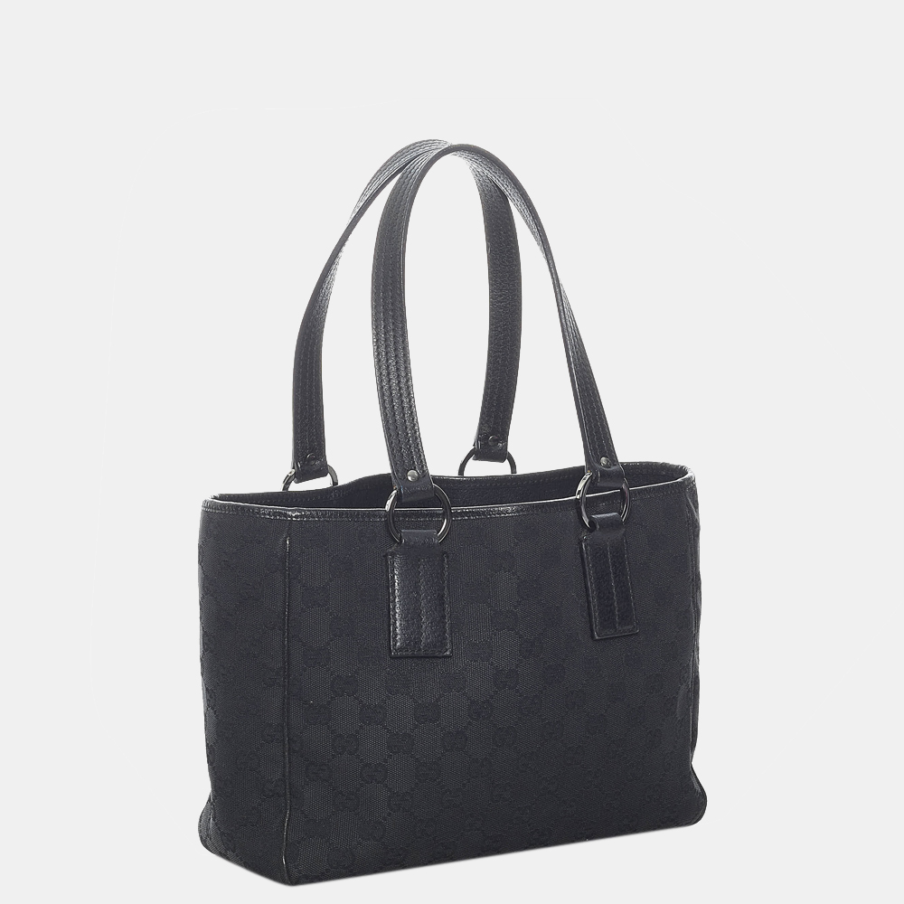 

Gucci Black GG Canvas Tote Bag