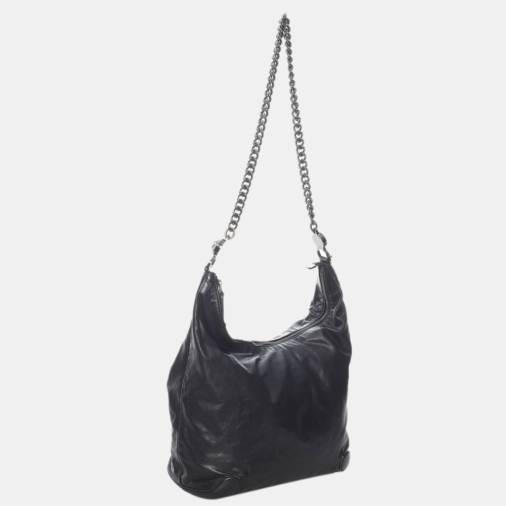 

Gucci Black Galaxy Chain Leather Shoulder Bag
