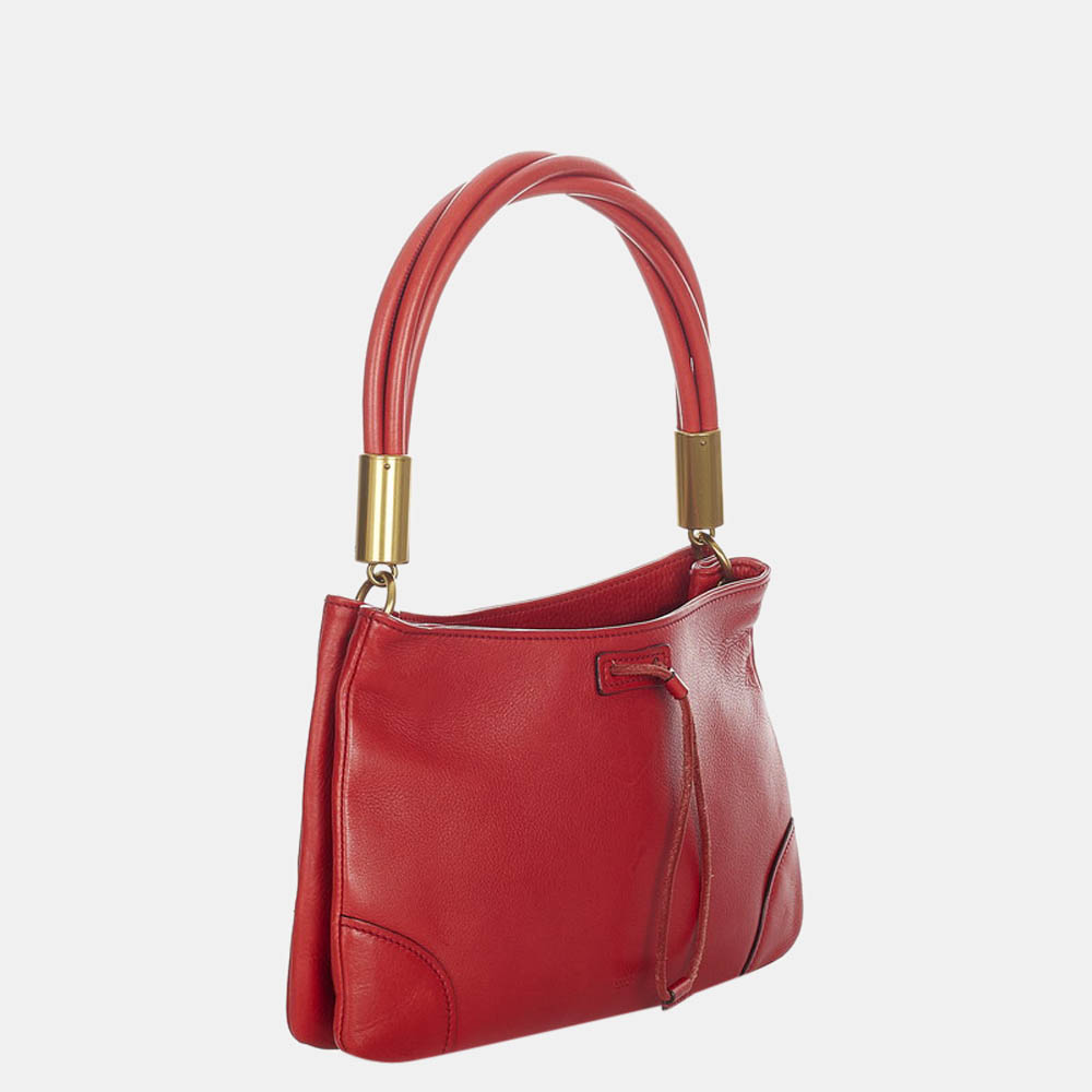 

Gucci Red Leather Drawstring Shoulder Bag