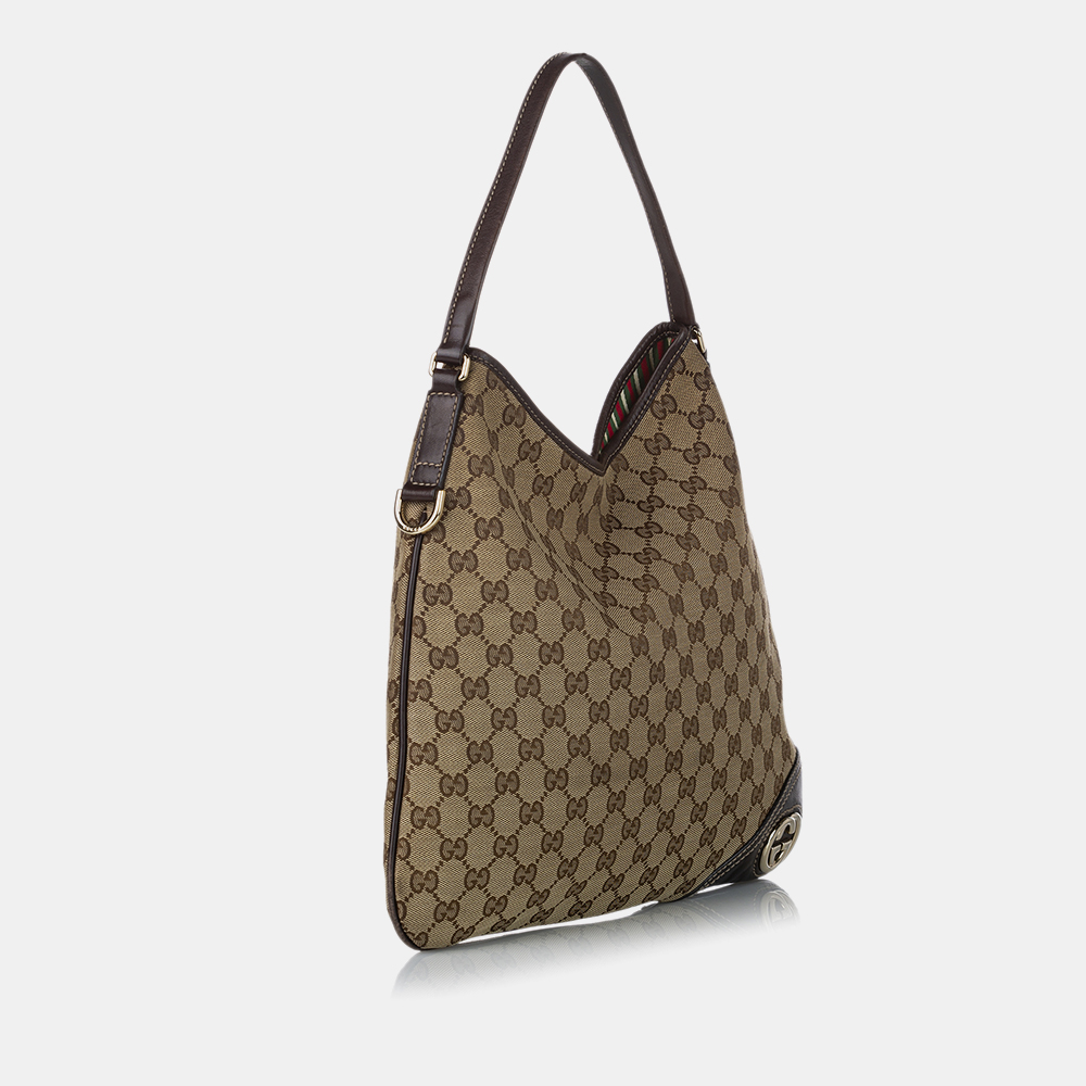 

Gucci Beige/Brown GG Canvas New Britt Shoulder Bag