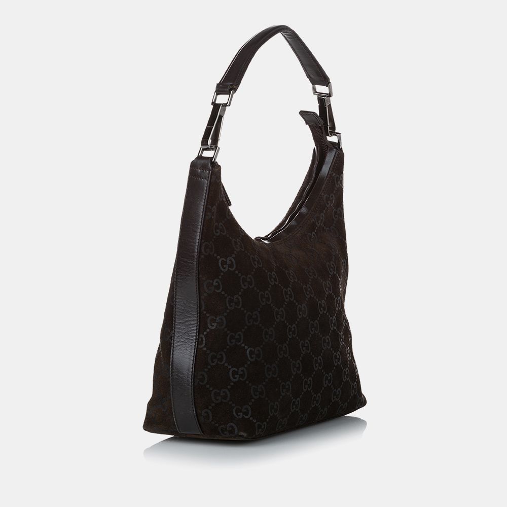 

Gucci Brown GG Suede Shoulder Bag