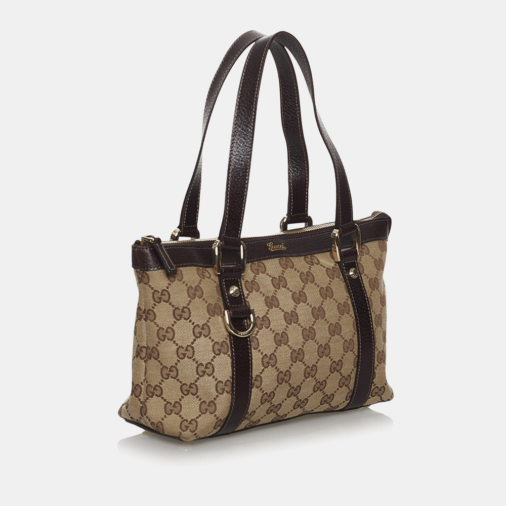 

Gucci Brown GG Canvas Abbey Handbag, Beige