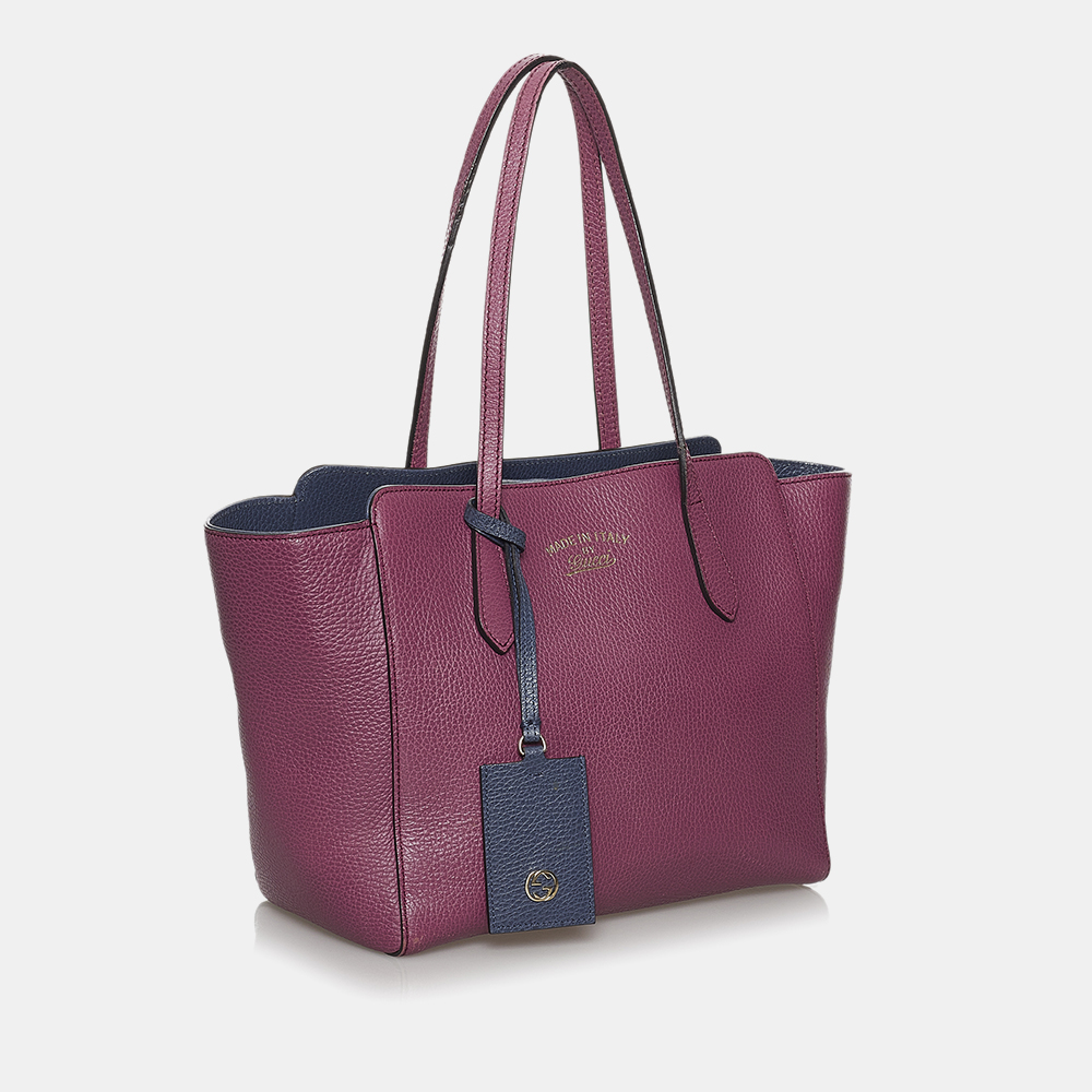 

Gucci Purple Swing Leather Tote Bag